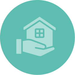 hand with house icon