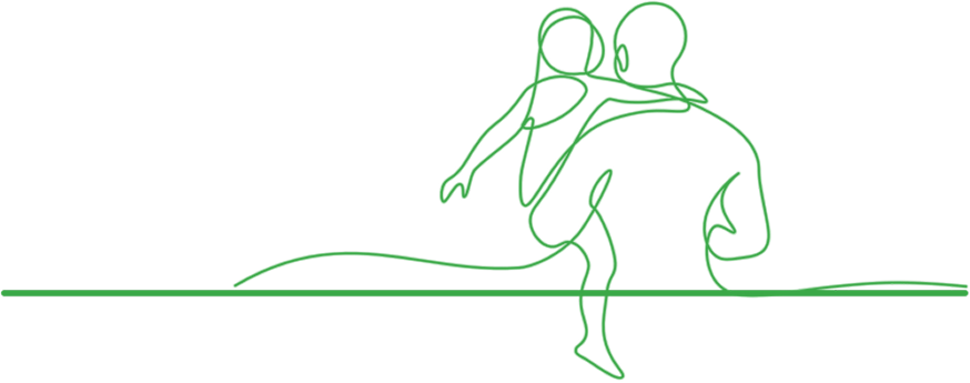 illustration of men holding a child