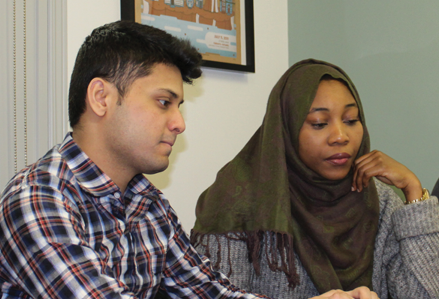 people at an in-person employment workshop
