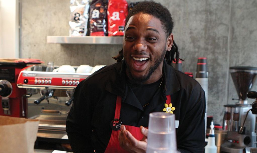 youth working at a coffee shop